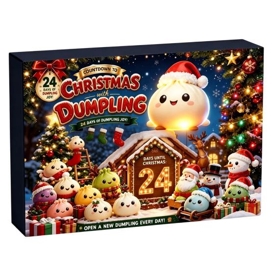 Christmas Countdown Set 2026 Squeeze Toy Advent Calendar, 24-Day Dumpling Bun Fidget Silicone Toys Box, Soft TPR Stress Relief Sensory Gift