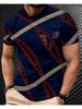 Men's T Shirt Breathable 3D Digital Print Striped T-Shirt - Short Sleeve Round Neck Summer Casual Comfortable Stretch Fit