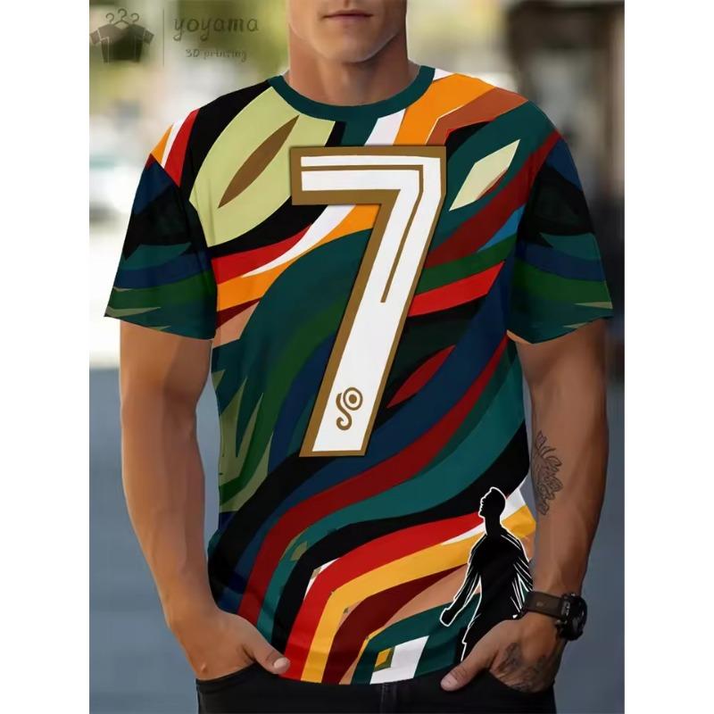Sommar 3D-tryck Kläder Herr Grafiska T-shirts Herr Sommarkläder Oversized T-shirt Man Kortärmad T-shirt 23 Randig Design Jersey Toppar