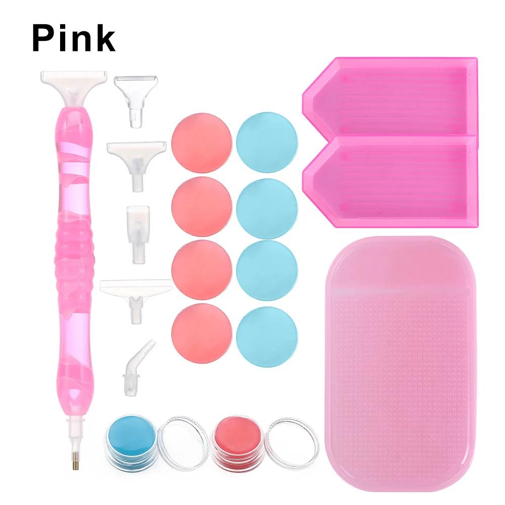 Resin Point Drill Pen 5D Diamond Painting Handmade Tool Kits for 5D Painting with Replacement Drill Picker Clay Tray Accessories