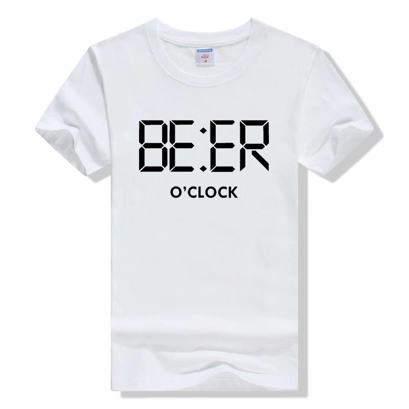 Bavlna vtipné BEER OCLOCK Unisex tričko léto cool vtipné Unisex tričko Unisex tričko s kulatým výstřihem Unisexs tričko Unisex