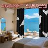 Set Of 2 Flat Printing Curtains Without Rod Halloween Crows Bats Design Ramadan Festival Creative Yarn Curtain Made Polyester