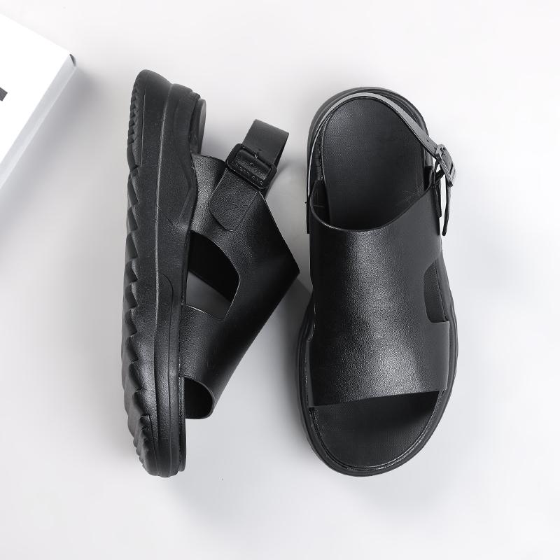 Sandalen für Männer Sommer Marke Echtes Leder Casual Strand Atmungsaktive Männer Slides # Zl82