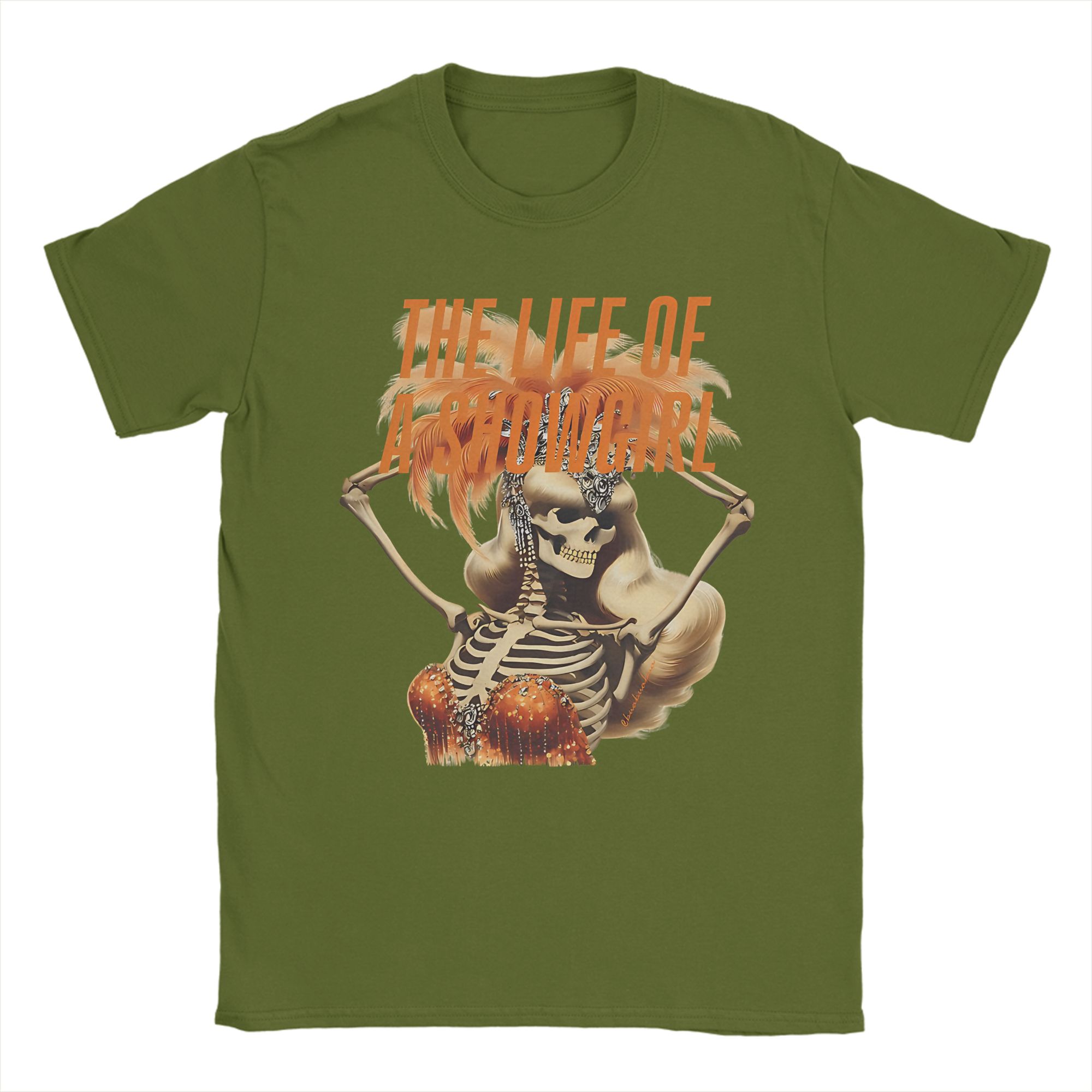 

Aesthetic Patina The Life of a Showgirl Halloween Tshirts For Men Women O-neck Short Sleeve Tops Cotton Summer Clothing 4XL