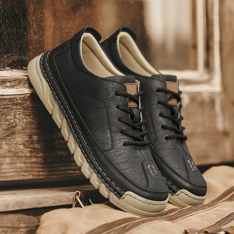 Fashion Lightweight Men's Casual Leather Shoes Comfortable Walking Shoes Suitable for Daily Wear Hiking Shoes Treking Footwear Sneakers