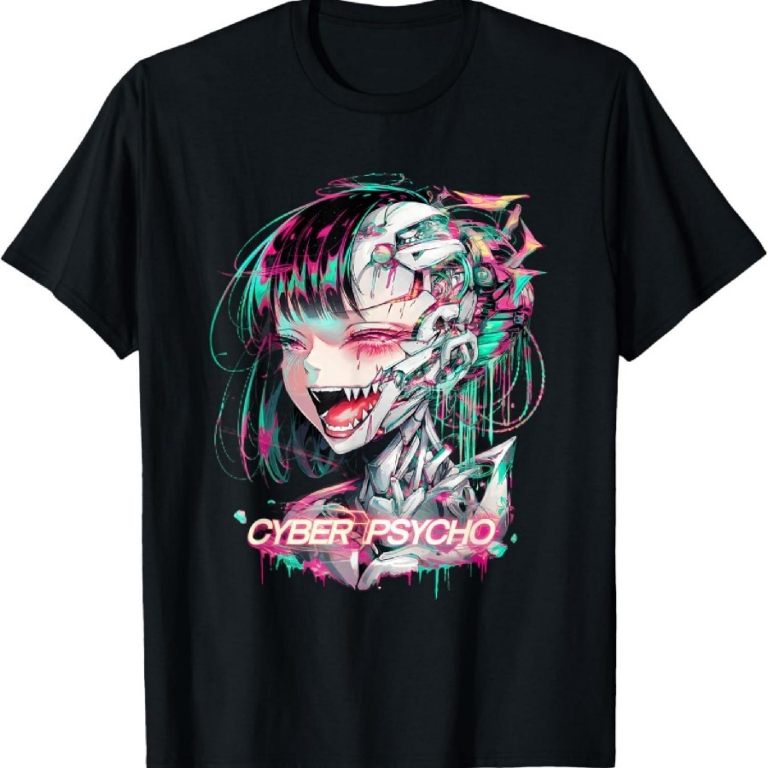 

Psychedelic Cyberpunk Trippy Rainbow Cyber Psycho T-Shirt XXXXXL чёрный