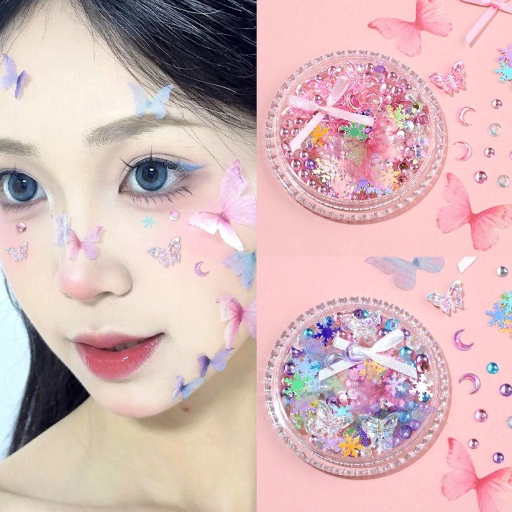 Diamant Braut Make-up Patch Schmetterling Augen Make-up Aufkleber für Kinder Bühnen-Make-up