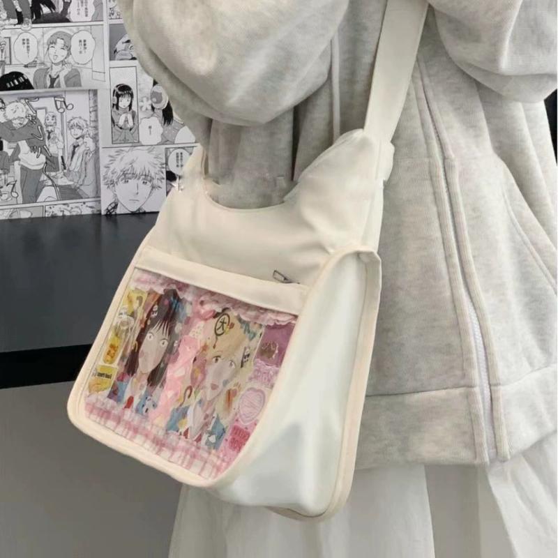 New Student Shoulder Bags Handheld Bag High Capacity Zipper Fashion Cartoon Korean Leisure Versatile Square Bags Crossbody Bags