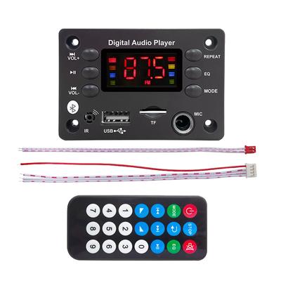 Bluetooth 5.3 MP3-Decoder-Board DC 5 V/12 V Kabelloses Auto-Audio-USB-TF-FM-Radio-Modul MP3-Musik-Player-Lautsprecher mit Farbbildschirm