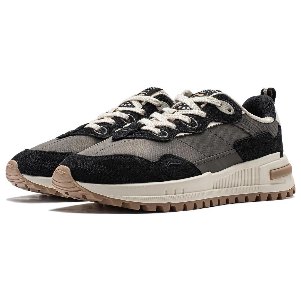 New LiNing Wind Rider 2.0 Anti Slip Wear Resistant Low Top Casual Shoes Women's Gray Black AGCT308-4