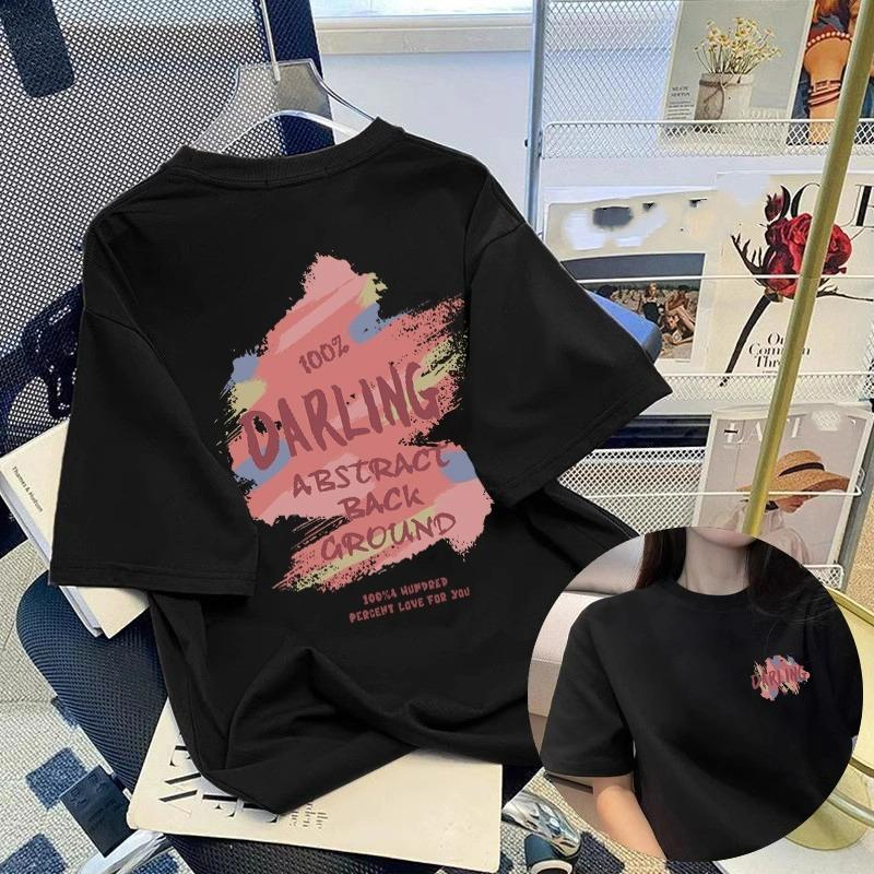 Letní Dětské Dospělé Módní Potisk Krátký Rukáv Tričko Outdoorové Ležérní O-výstřih Oversized Dámské Trička Top Dívčí Oblečení