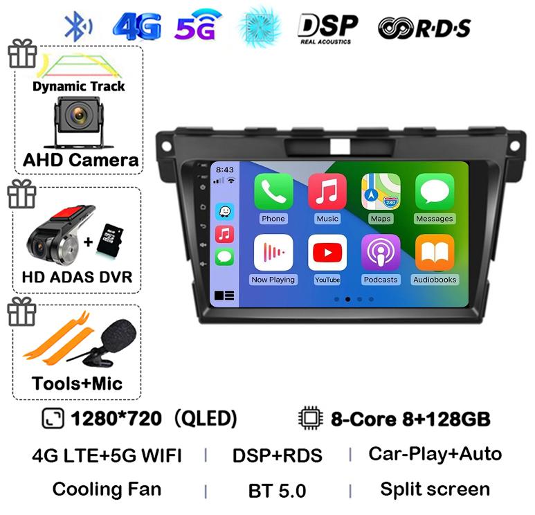 Android 14 Carplay For MAZDA CX-7 CX7 CX 7 2007 2008 2009 2010 2011 2012 2013 2014 Car Radio GPS Multimedia Video Player Stereo