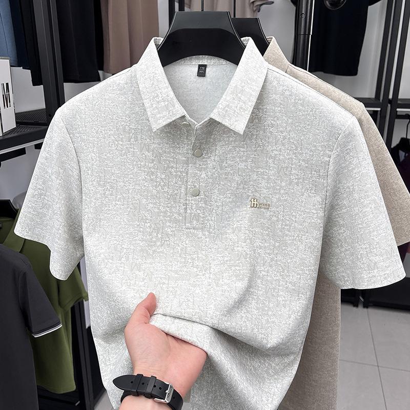 Men s Polo Lapel Collar Commute Casual Comfortable Printed Short Sleevet M