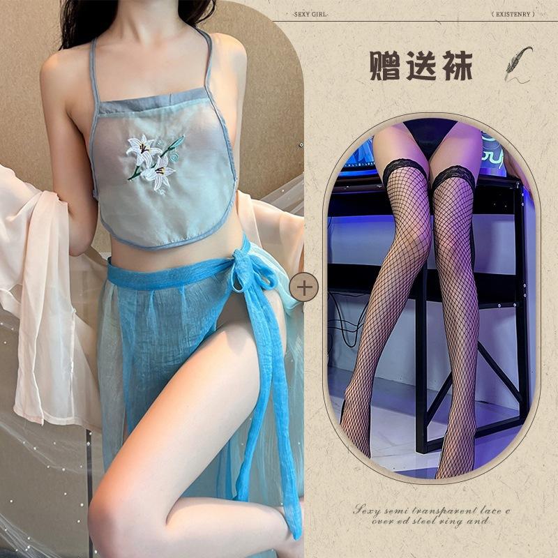 Love Clothes You Sexy Underwear Sexy Ancient Hanfu Republic of China Style Embroidered Pajamas Pure Desire Hot Uniform Temptation Suit