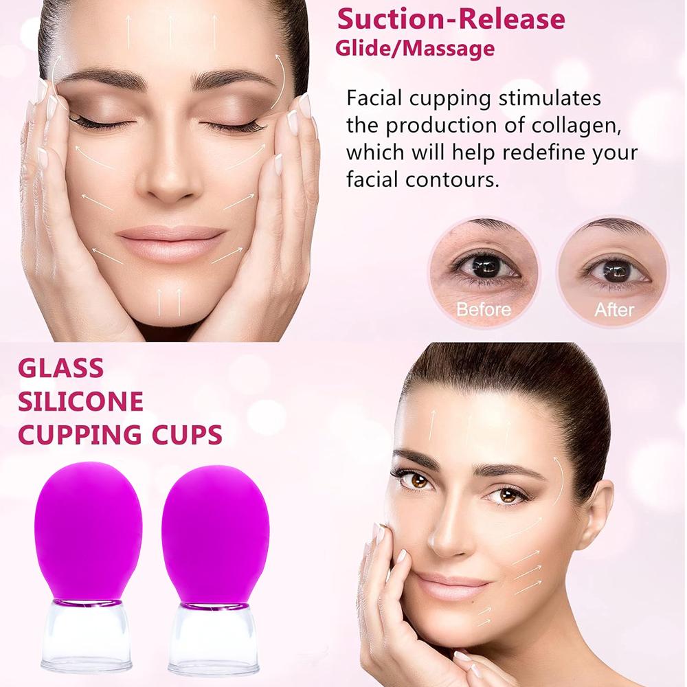 Silicone Face Massager Vacuum Eye Skin Face Lifting Facial Cups Anti Cellulite Jar Anti-Wrinkle Cupping Therapy Beauty Tool
