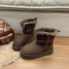 Warm Flip Plush Thick-soled Medium Tube Snow Boots for Women To Increase Their Height In Winter 2025 New Fluffy Thickened Cotton Shoes