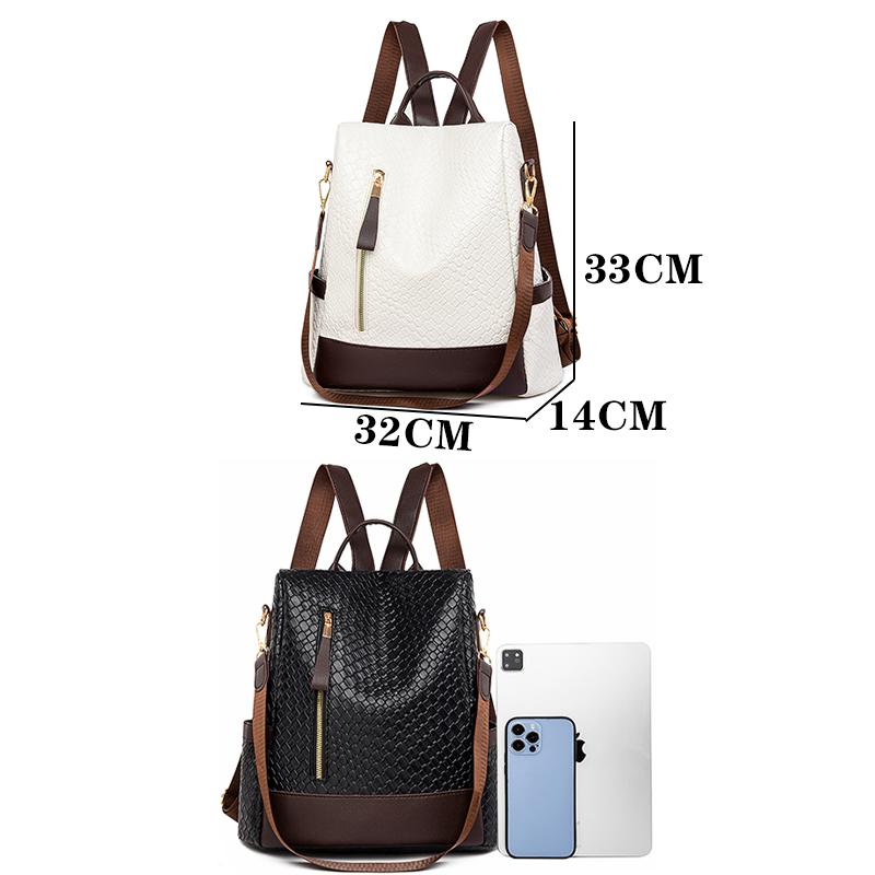 Fashion Woven Design Backpack Luxury Brand Women'S Backpacks High Quality Leather Large Capacity Bagpack Girl'S Travel Mochilas Quality