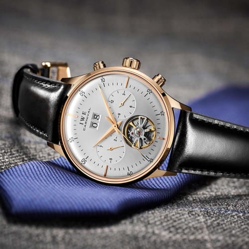 Carnival Men's Automatic Skeleton Leather Watch in Rose Gold and White