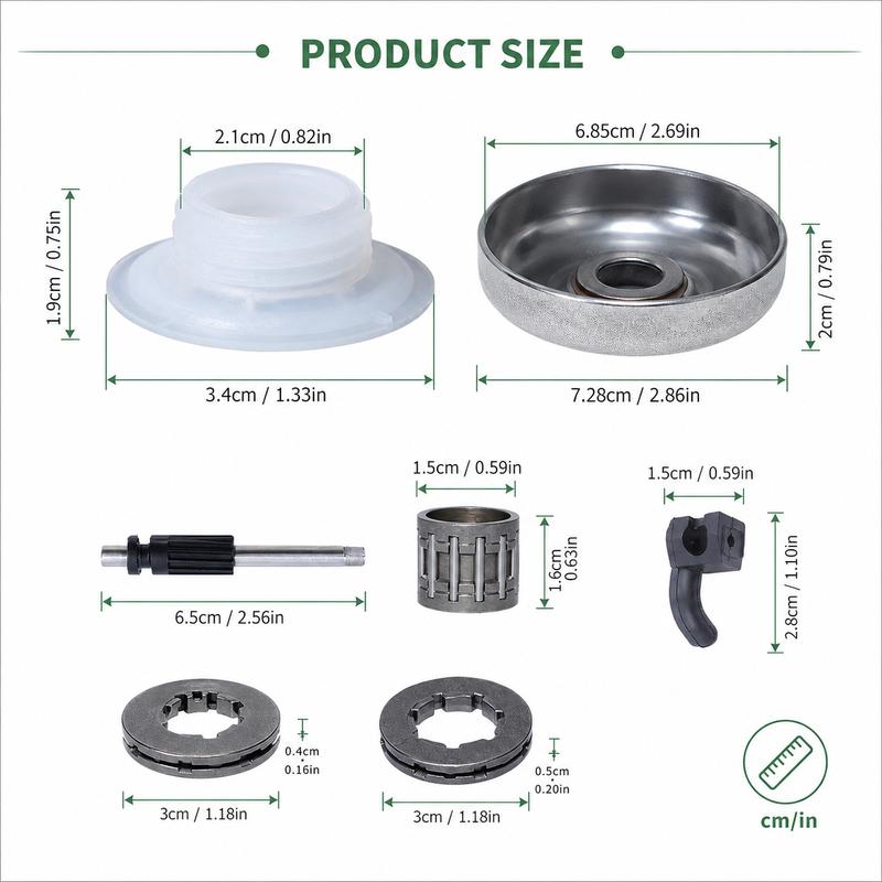 Clutch Drum Rim Sprocket Kit .325"-7T .325"-8T Oil Pump Worm Gear for Husqvarna 340 345 346XP 350 351 353 Chaaw Parts Kit
