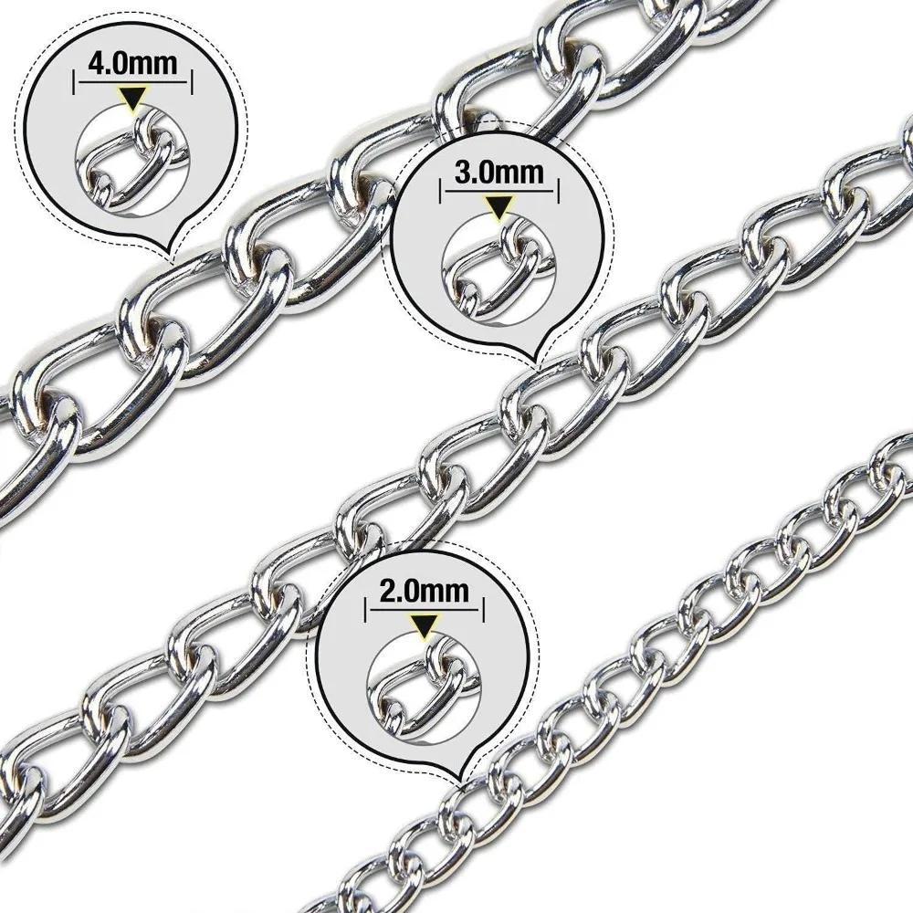 Dog Chainfor Small Medium Dogs Collars Strong Dog Choke Chain No Pull Dog Metal Slip Collar Anti Chew Training Collar Stainless