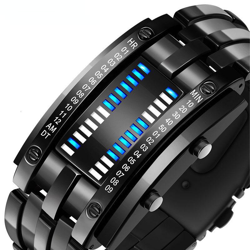 Binary Led Electronic Watch Creative Double Row Light Student Led Watch