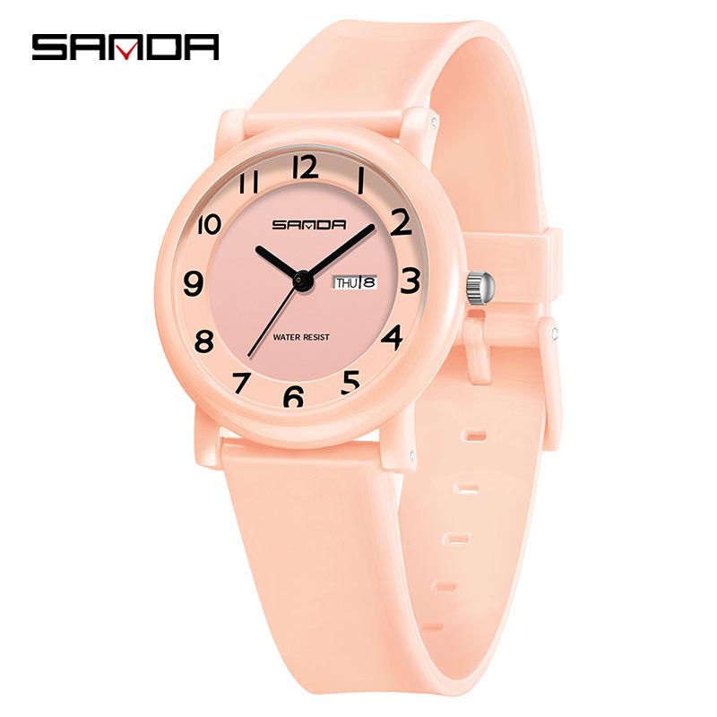 Sanda Lightweight Retro Children s Quartz Calendar Waterproof Watch for Students