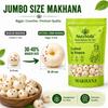 Nutzveda Makhana Naturale Premium (250g) | Formato Jumbo, Noci di Volpe Selezionate a Mano | Ricche di Proteine, Leggere e Croccanti | Adatte al Digiuno | Provenienti dall'India