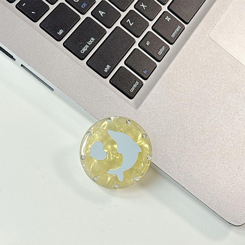 Rhinestone Dolphin Seashell Mirror Phone Holder – MagSafe Compatible