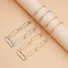 Minimalist Metal Irregular Hammer Pattern Adjustable for Women Fashion Gold Silver Color Oval Geometric Clavicle Chain Jewelry
