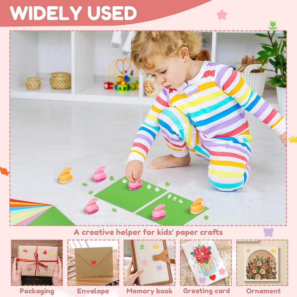 3/6 Pcs Craft Hole Punch Multi-pattern DIY Paper Hole Puncher Scrapbooking Holes Shape Puncher for Kids Children Handmade Tools