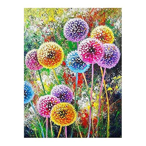 Cross Stitch Kit Diamond Painting BetterJonny 5D Diamond Art Mosaic Art Dandelion Flower Embroidery Kit Cross Stitch Handmade DIY Craft Kit 30x40cm