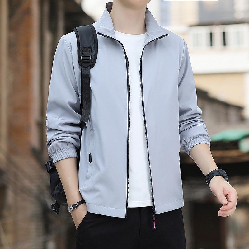 Men's High-End Thickened Stand-Up Collar Windbreaker for Autumn and Winter