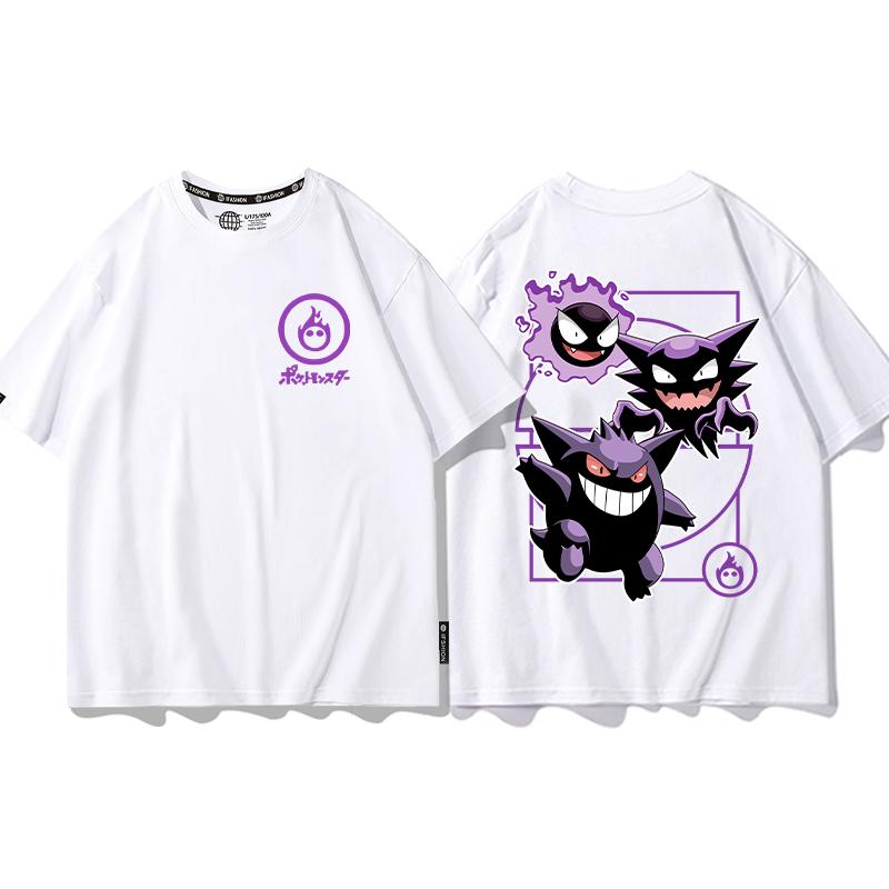 Miniso Pokémon T-shirt Summer Men's and Women's Super Dream Clothes Pokémon Short Sleeves Round Neck Casual Loose Tees