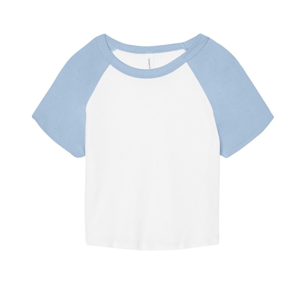Bella + Canvas Womens/Ladies Micro-Rib Raglan Crop Top