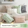 Rabbit Fur Plush Throw Pillow - Solid Color Fleece Cushion for Sofa, Bedroom, or Study