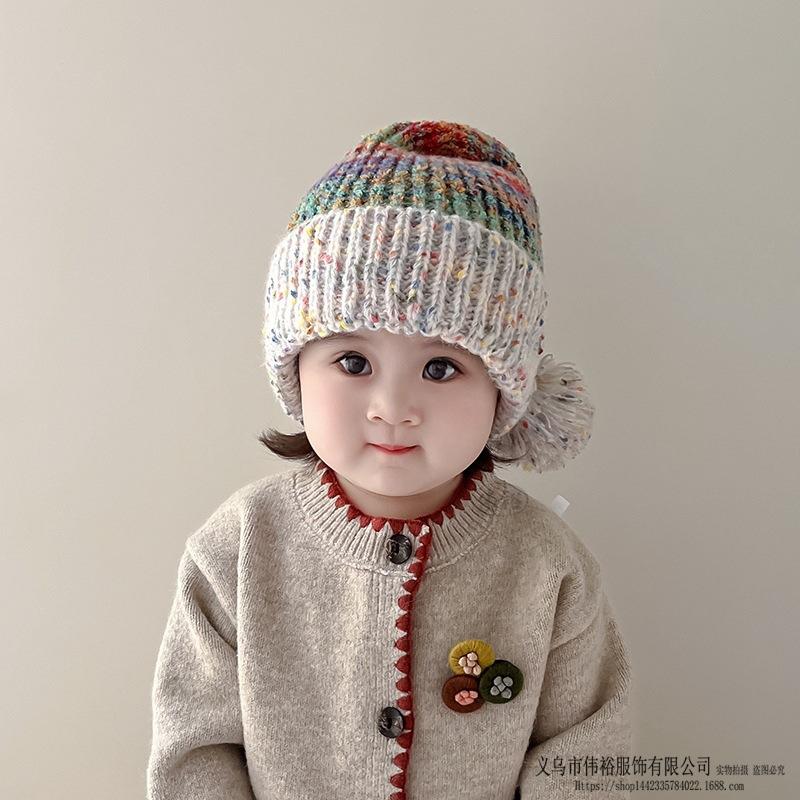 Kids Winter Warm Knitted Set Pom‑pom Hat Scarf Gloves 3‑Pcs Set Or Single Beanie Hat Windproof Ear Protection For Boys Girls Cold Weather Outdoor