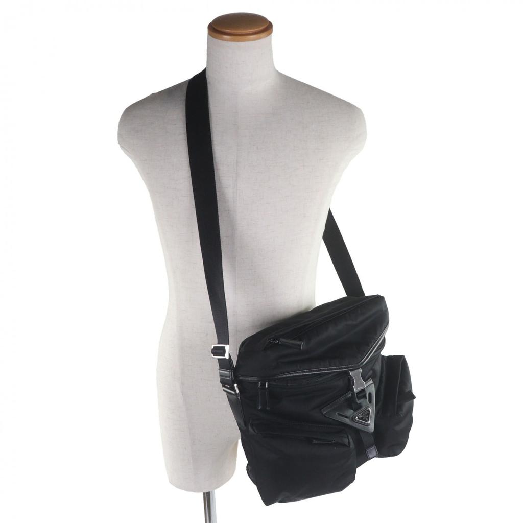 Very Good PRADA Shoulder Bag black Nylon mens 2VD062 Used