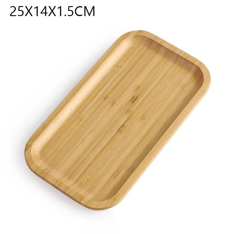 Bamboo Tray 1PC Dried Fruits Fruit Dessert Sushi Hotpot Compartment Container Coffee Table Snacks Rectangle Divided Tray