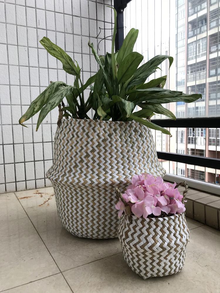 Mid-Autumn Festival Cattail Weave Handmade Plant Fiber Flower Pot