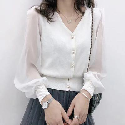 Women's Spring Long Sleeve Solid Color Shirt Autumn Knitted Button Tops