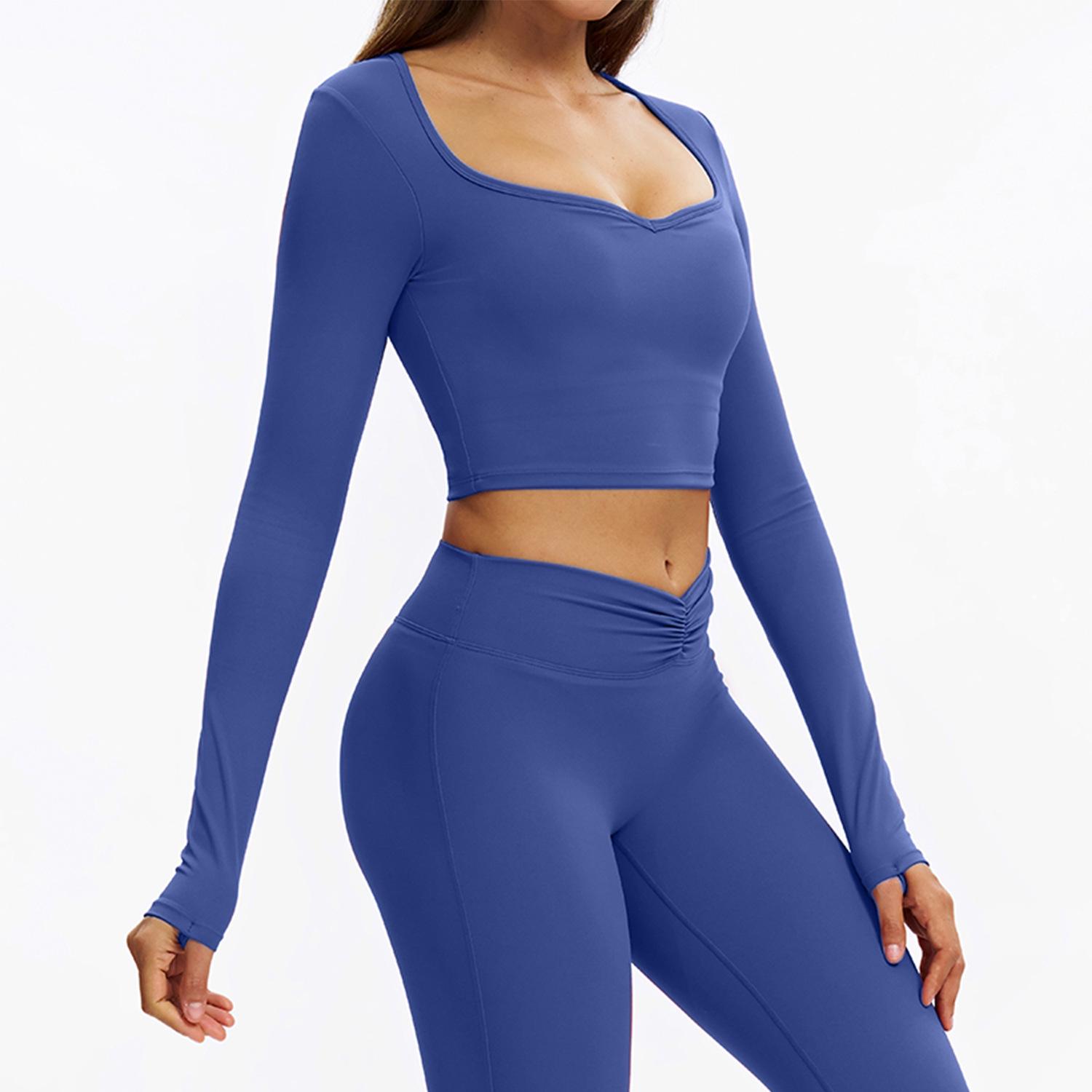 

Jin an Women s Brushed Long-Sleeve Yoga and Running Top Medium