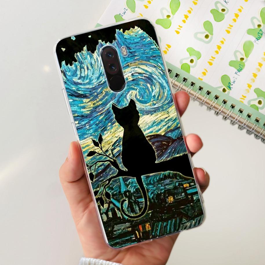 Para Xiaomi Pocophone F1 Funda Poco F1 Moda Flor Cubierta Silicona Suave Delgada Funda de Teléfono Para xiaomi Pocophone F1 Global F 1 Funda