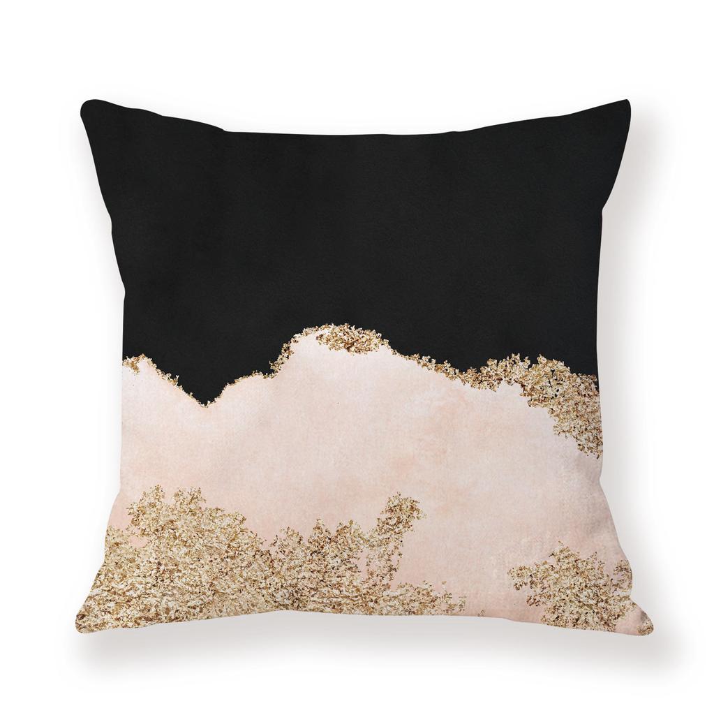 Watercolor Ins Wind Flashing Plush Pillowcase Contrasting Color Creative Model Room Decoration Pillow Car Sofa
