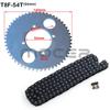 Motorcycle T8F 54T Tooth 26/29/35/54MM Rear Sprocket With 136L Chains Kit For 47cc 49cc Pocket Bike Moped Mini Moto ATV Quad