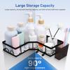 MAGICLULU Bathroom Corner Rack 3-Piece Set: Strong Adhesive, No Drilling Required, Stainless Steel, Rustproof, with Soap Dish, Drainer, Bathroom Stora
