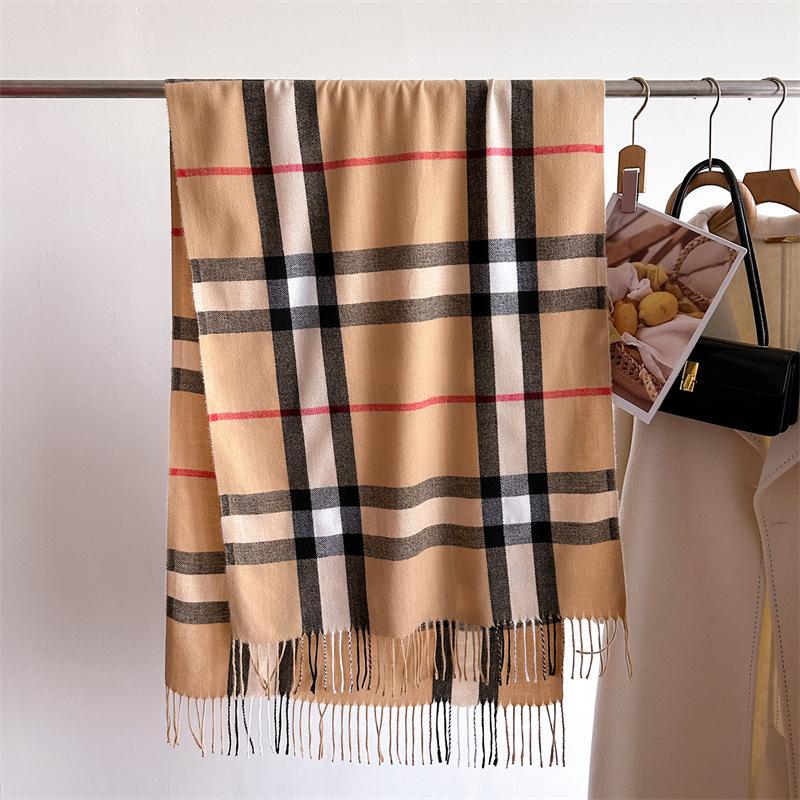 Women's Fashion Scottish Style Tartan Warm Scarf Plaid Soft Long Wrap Shawl Christmas Valentine's Day for Girlfrend Wife Mom