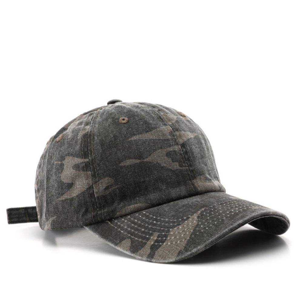Camouflage Dad Hat Washed Cotton Sun Hat Vintage UV Protection Hat  For Men Women