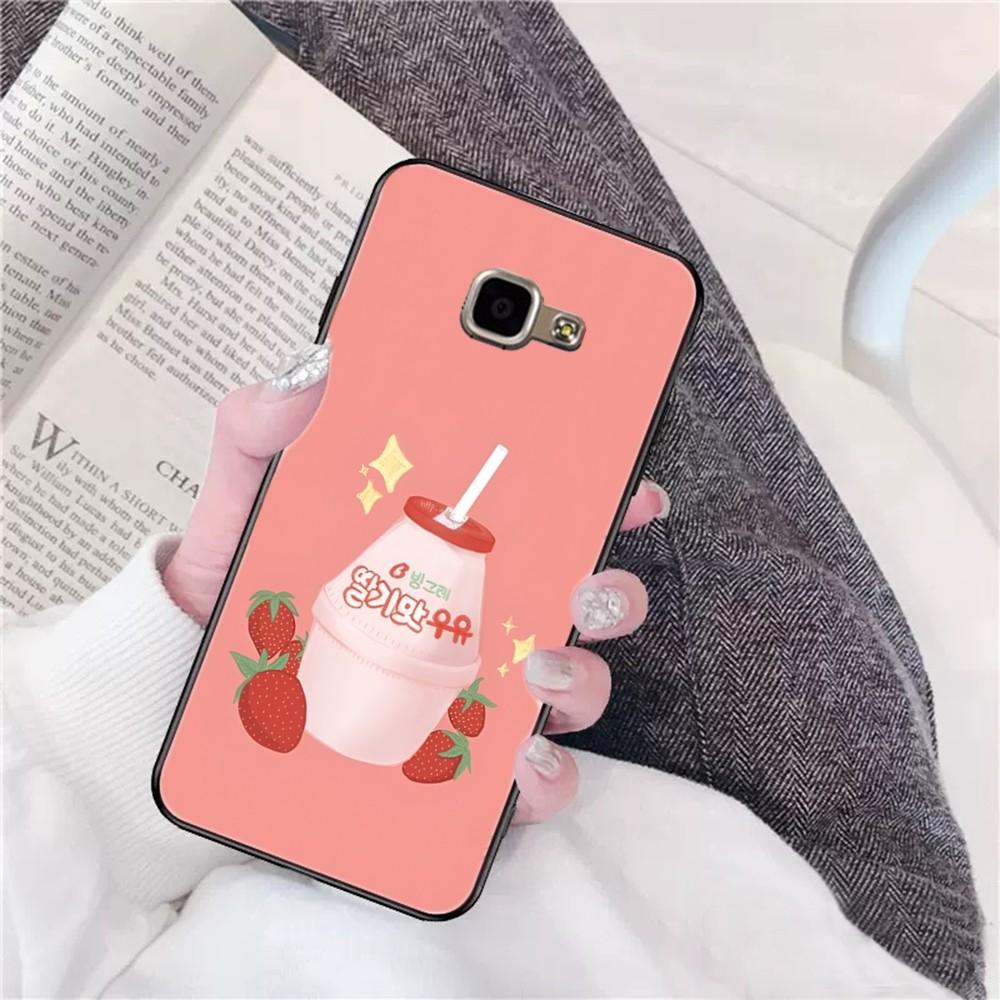 Strawberry Milk Pattern Phone Case For Samsung A 10 11 12 13 20 21 22 30 31 32 40 51 52 53 70 71 72 73 91 13 shell