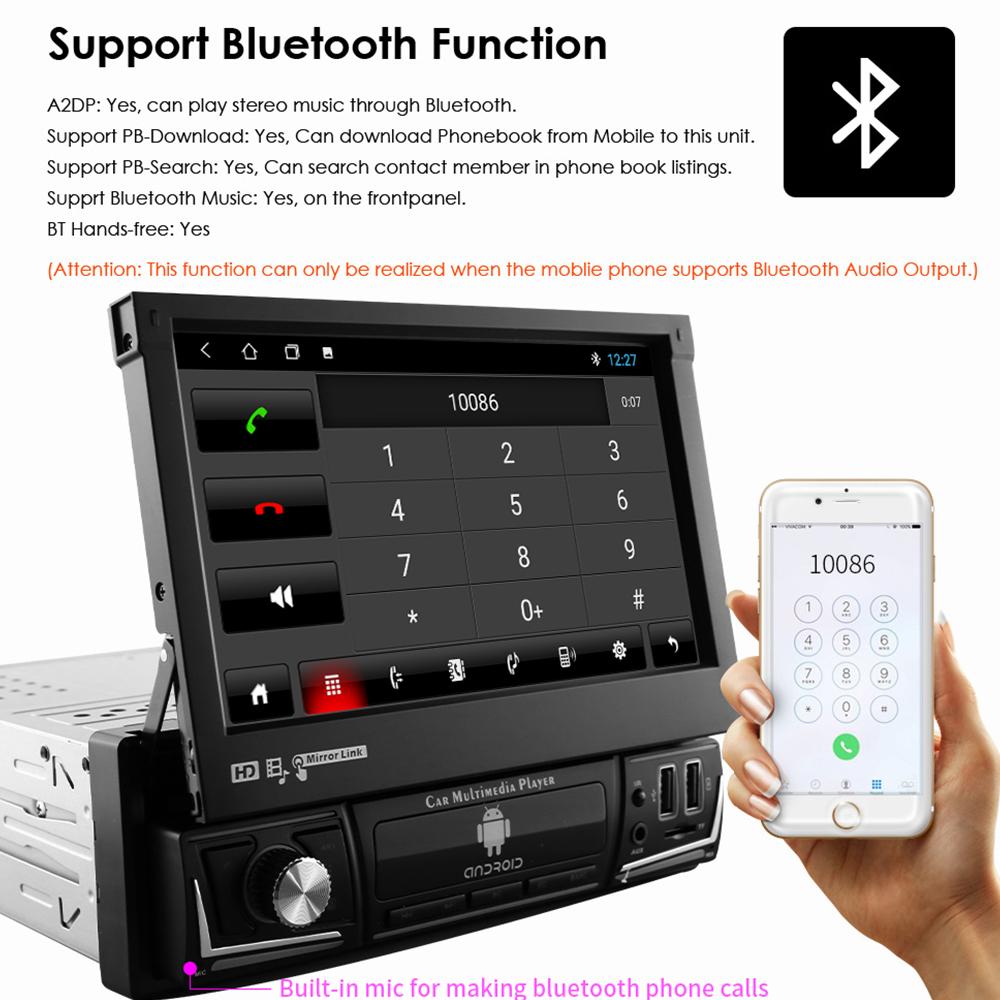 1 დინი მანქანის რადიო CarPlay ავტომატური GPS ნავიგაცია IPS ჩამოსაშლელი ეკრანი 1 დინი ანდროიდის მულტიმედია პლეერი უნივერსალური აუდიო ვიდეო არა DVD