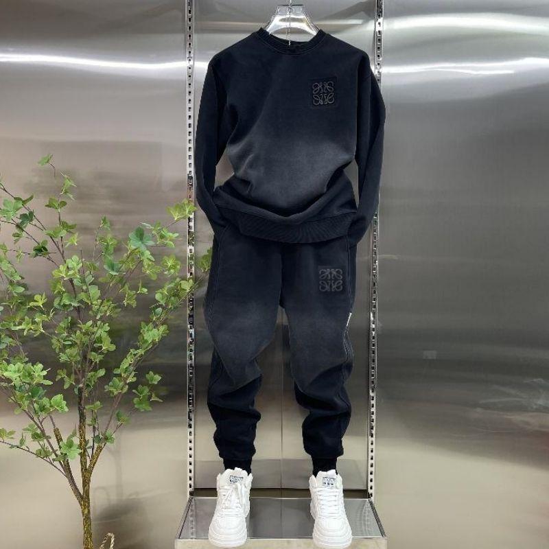 

Мужской градиентный худи-комплект: Модный осенне-зимний повседневный хлопковый топ облегающего кроя XL 120-140 kg